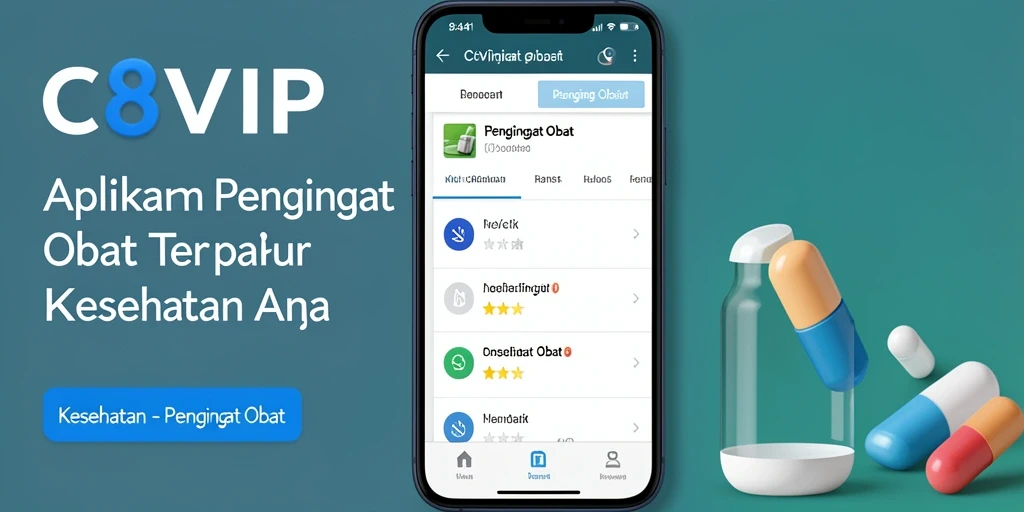 Antarmuka C8VIP yang menampilkan pengingat jadwal obat.