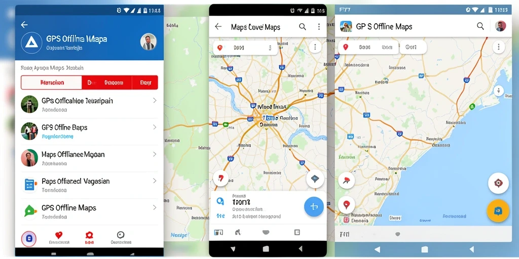 Antarmuka intuitif aplikasi GPS Offline Maps F7F7.