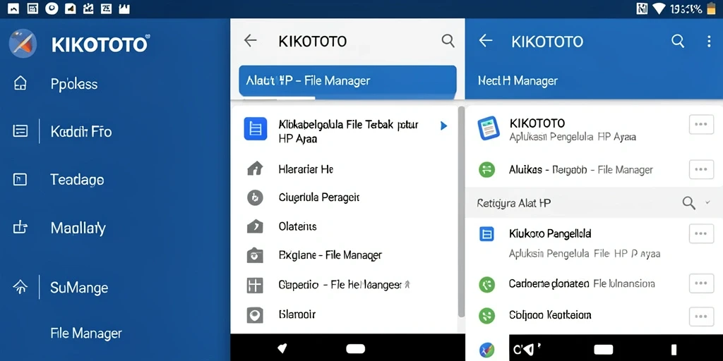 Tampilan antarmuka aplikasi File Manager KIKOTOTO yang user-friendly.