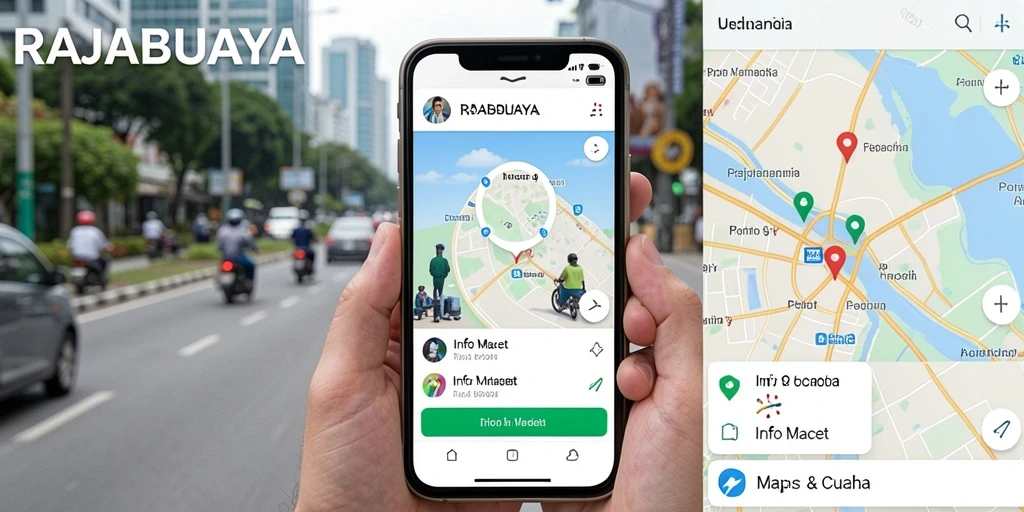 Antarmuka aplikasi RAJABUAYA yang menampilkan informasi lalu lintas terkini.