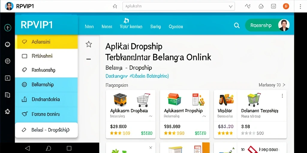 Tampilan antarmuka RPVIP1 yang user-friendly untuk belanja online.