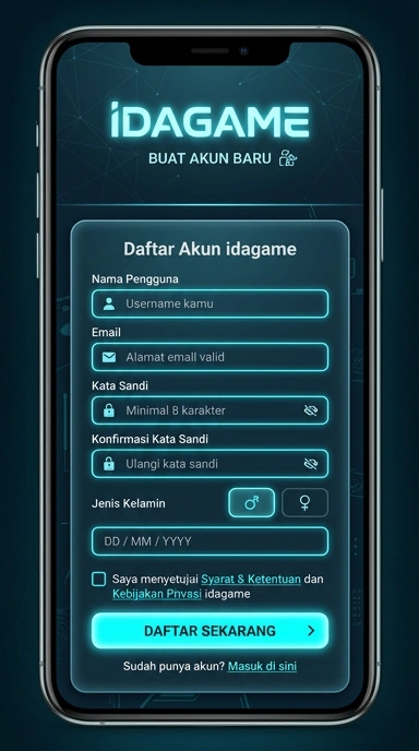 Panduan Registrasi Akun Baru idagame untuk Pengguna Android